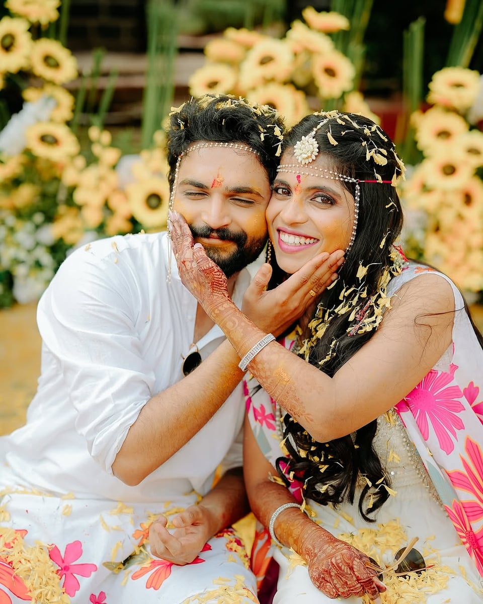 Vibrant floral haldi setup in Surat (Haldi Setup 11)
