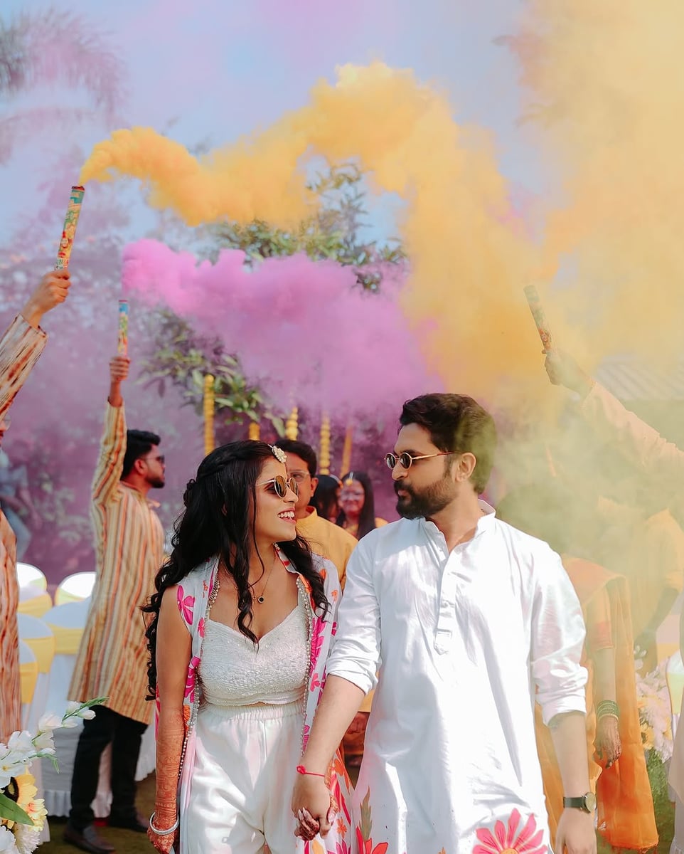Traditional floral haldi setup in Surat (Haldi Setup 12)