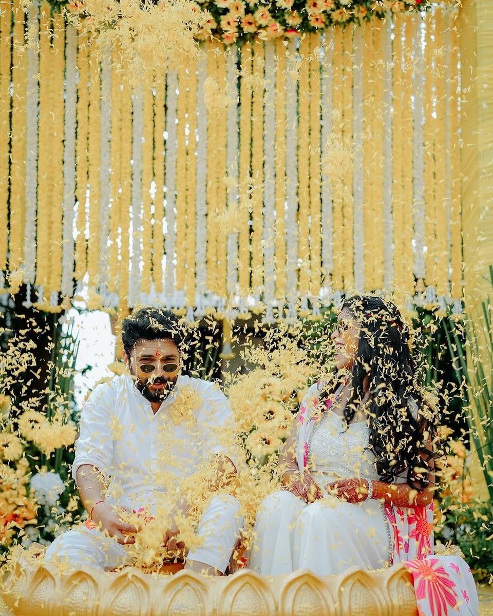 Premium floral haldi setup in Surat (Haldi Setup 14)
