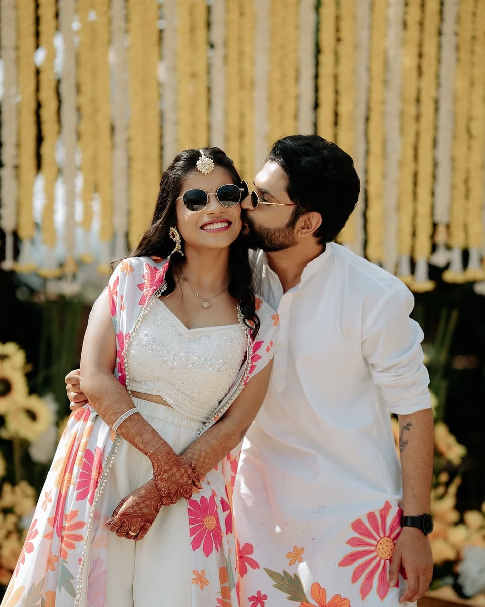 Lovely floral haldi setup in Surat (Haldi Setup 20)
