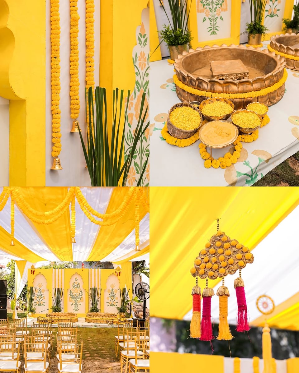 Premium haldi backdrop in Surat (Haldi Setup 24)