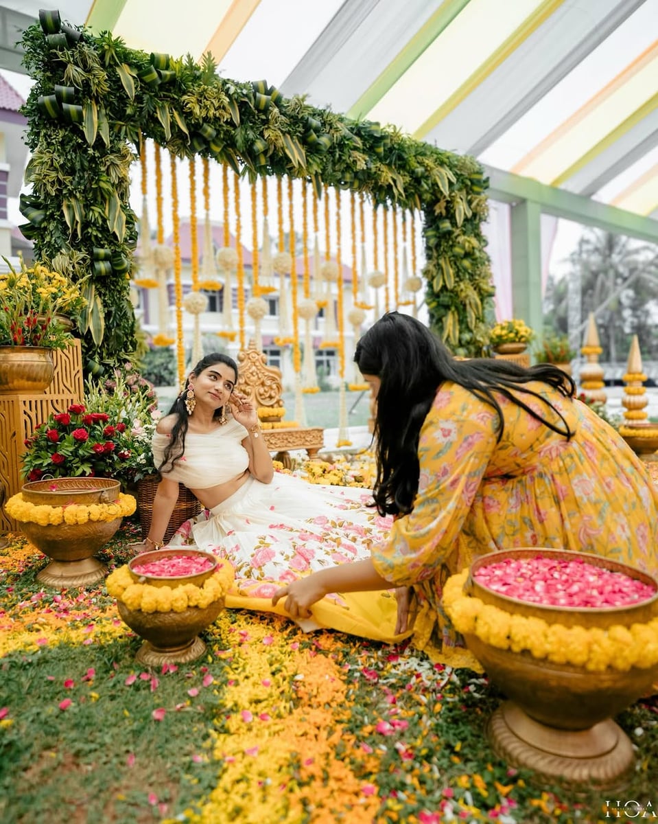 Lovely haldi backdrop in Surat (Haldi Setup 30)