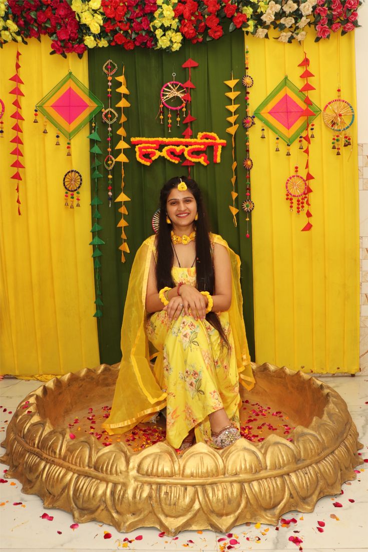 Vibrant Haldi Ceremony Setup