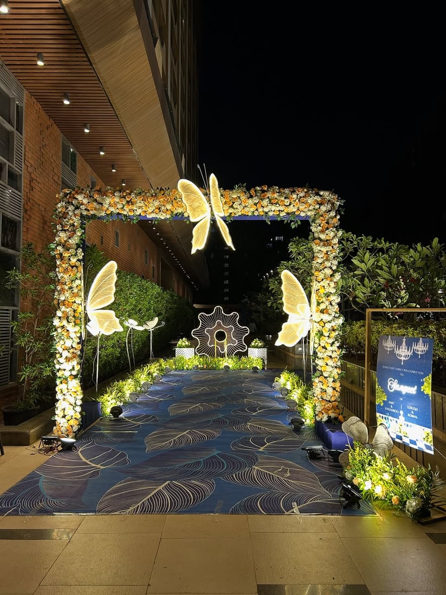 Musical sangeet stage decor in Surat (Sangeet Setup 2)