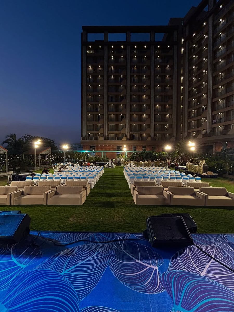 Dynamic sangeet stage decor in Surat (Sangeet Setup 6)