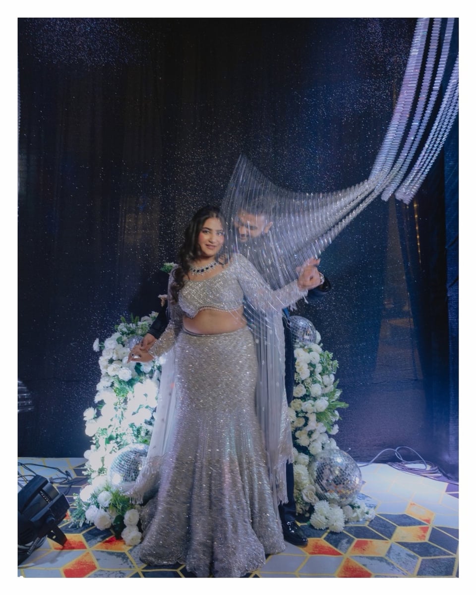 Sparkling sangeet night backdrop in Surat (Sangeet Setup 13)