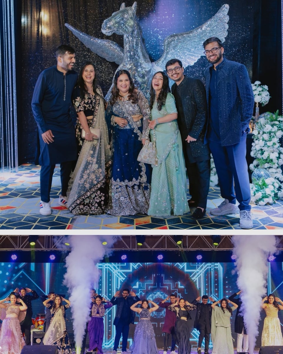 Beautiful sangeet night backdrop in Surat (Sangeet Setup 15)