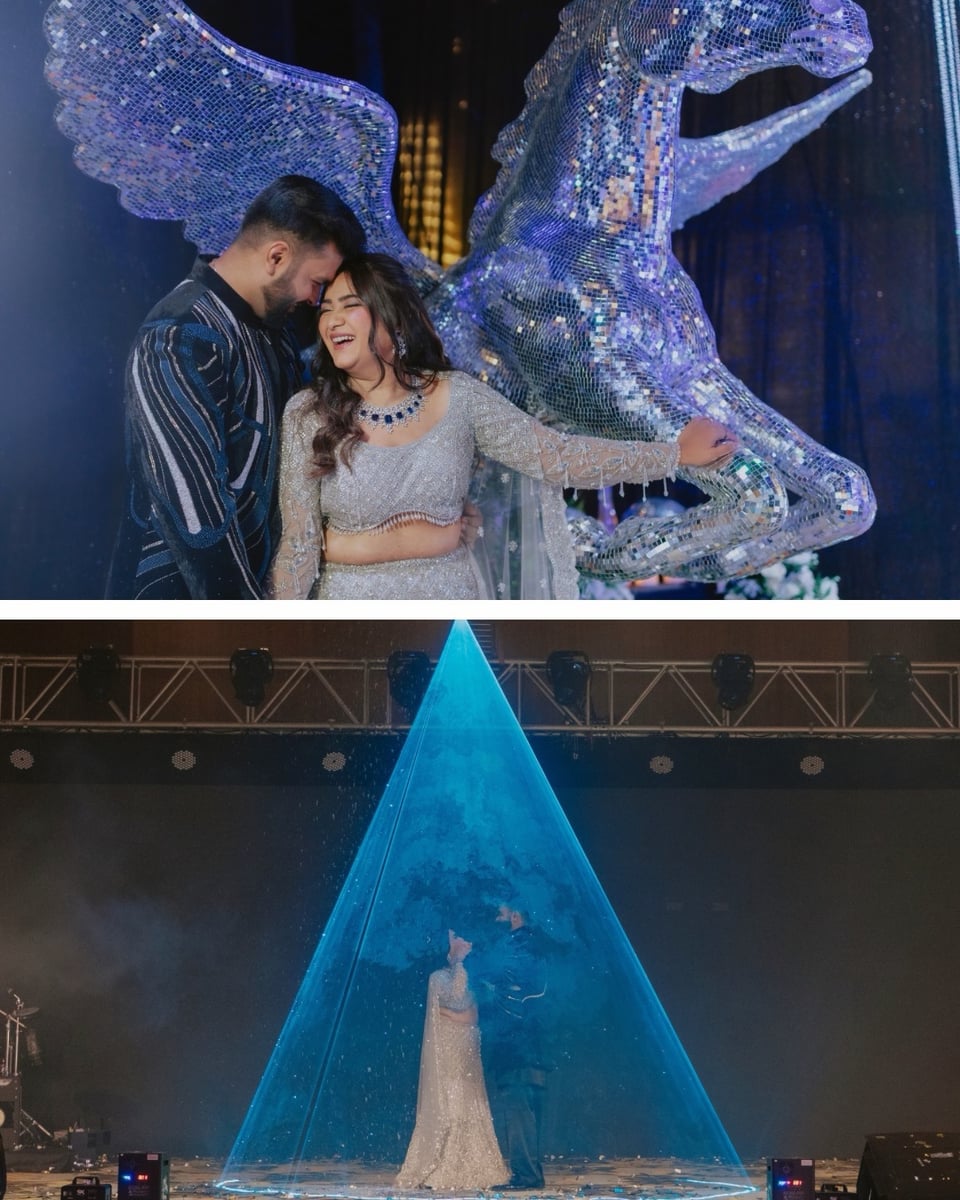 Spectacular sangeet night backdrop in Surat (Sangeet Setup 16)